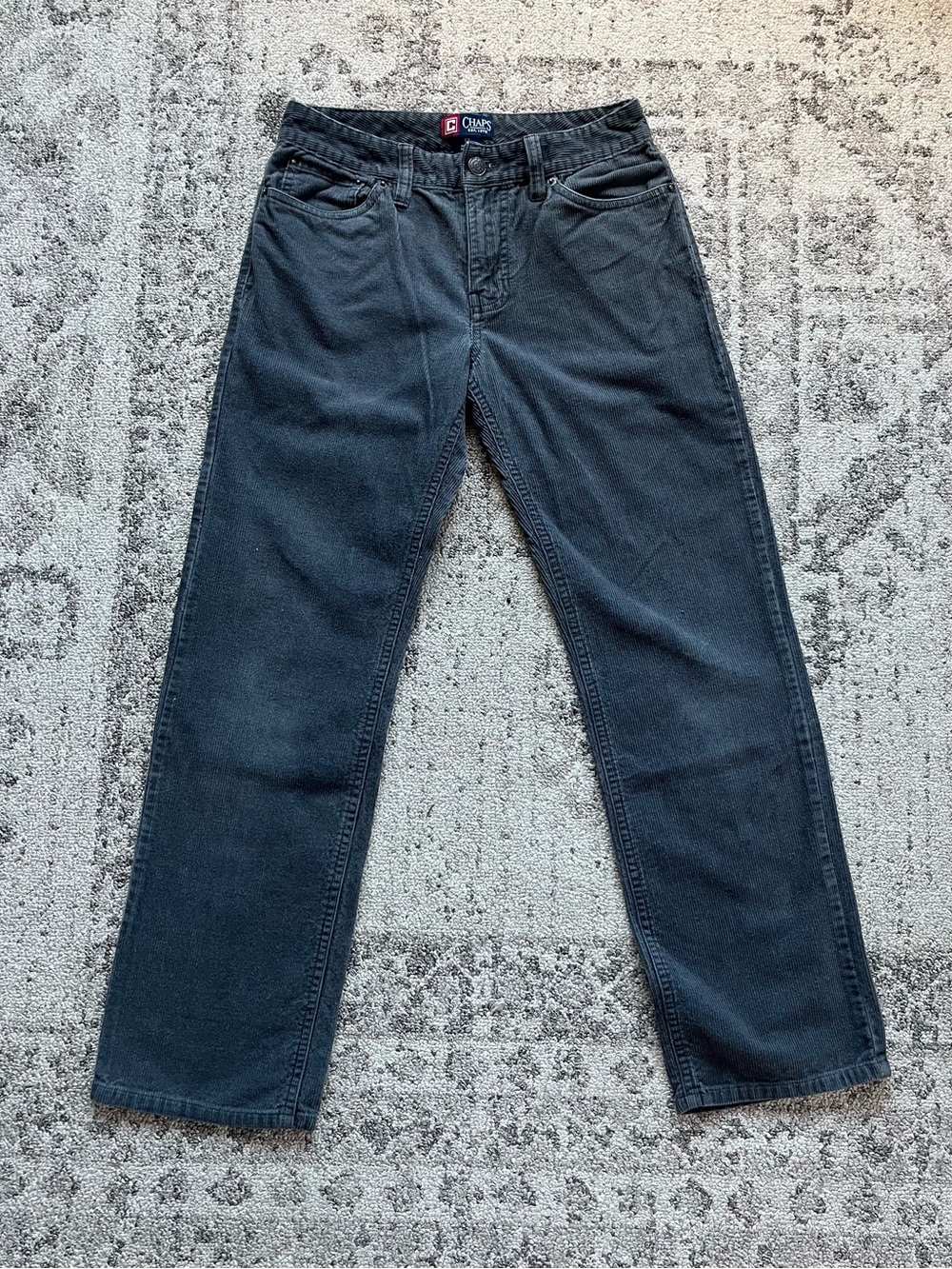 Chaps Boy’s Dark Gray Straight-Leg corduroy pants